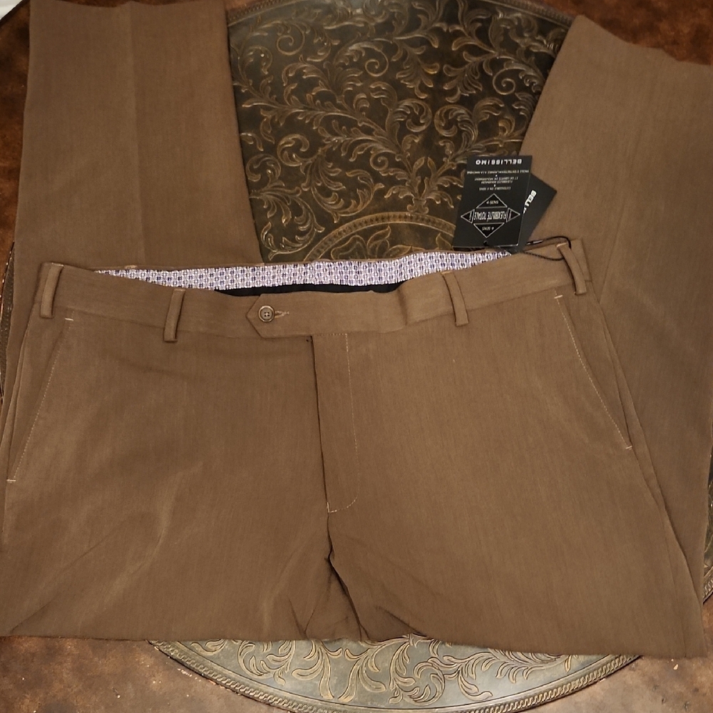 Men's Brown 4 Way Stretch Dress Pants Sz 40